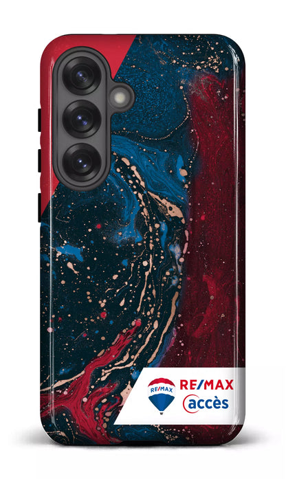 Galaxy S25 Tough (Gloss) Peinture marbrée sombre -