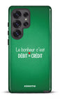 Galaxy S25 Ultra Tough (Gloss) Le bonheur c'est débit = crédit (vert) -