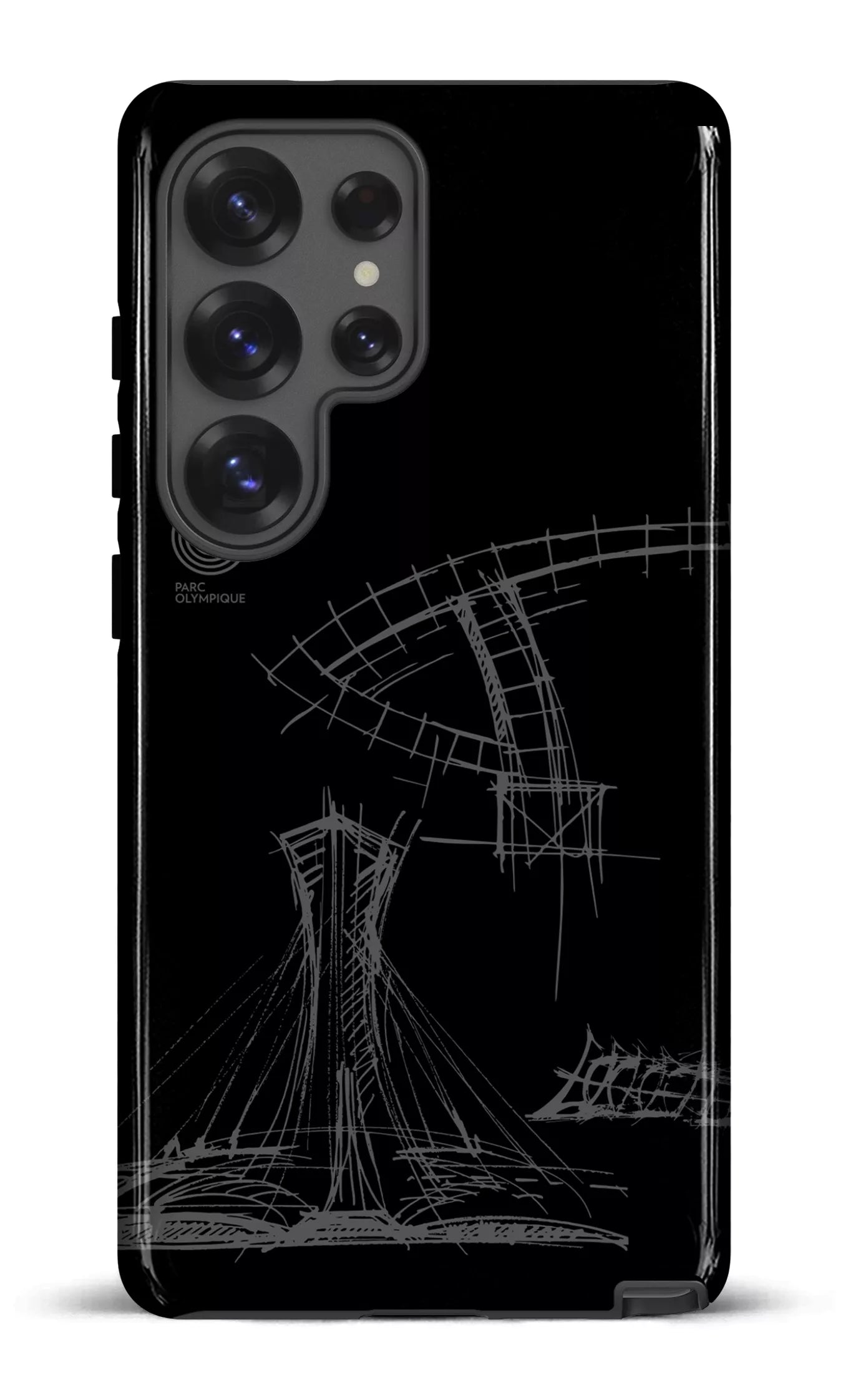 Galaxy S25 Ultra Tough (Gloss) Parc Olympique - Croquis Plan Noir -
