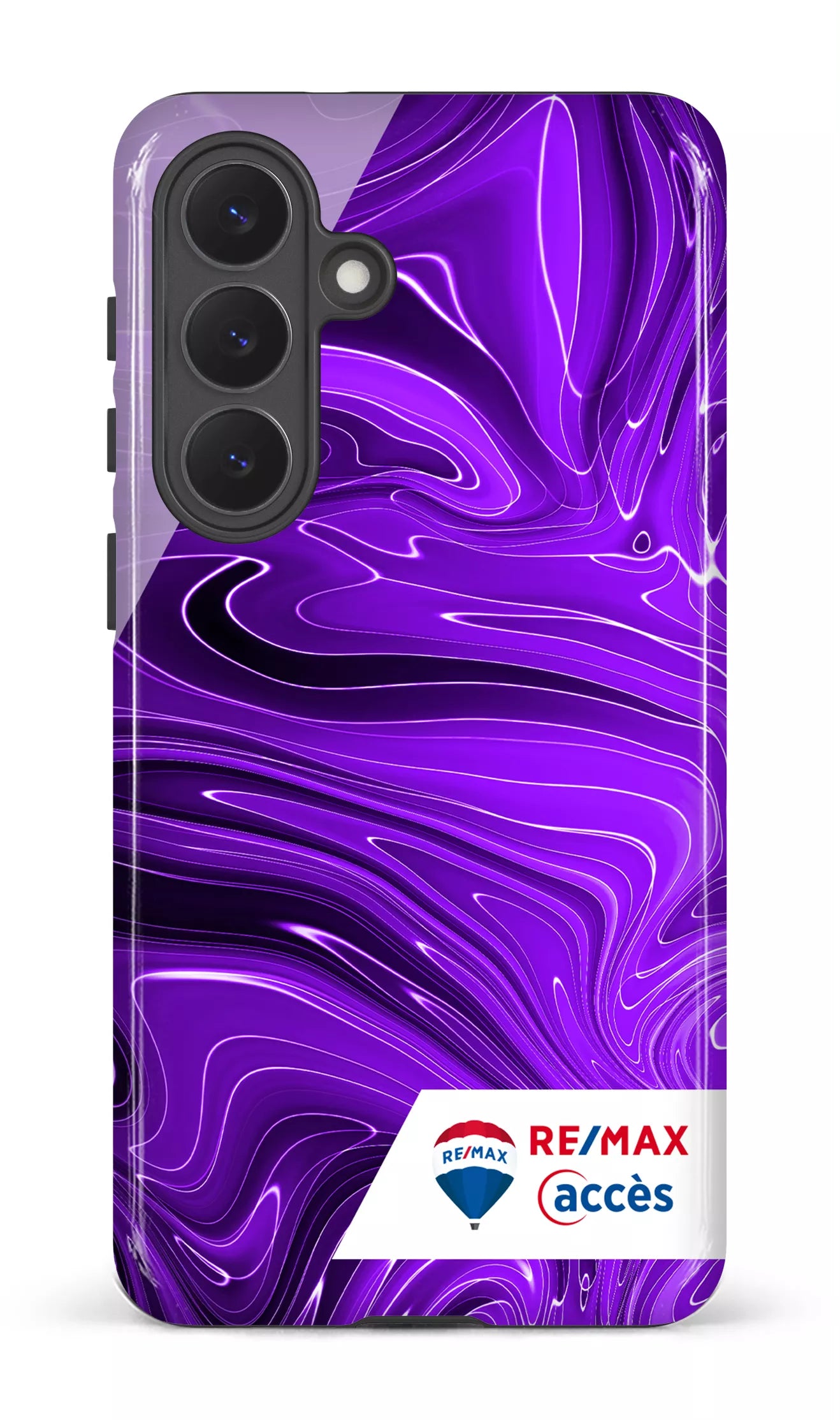 Galaxy S26P Tough (Gloss) Peinture marbrée sombre violette -