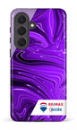 Galaxy S26P Tough (Gloss) Peinture marbrée sombre violette -