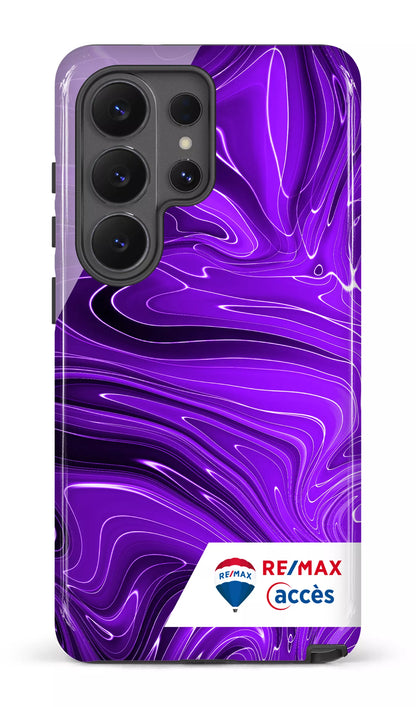 Galaxy S26 U Tough (Gloss) Peinture marbrée sombre violette -