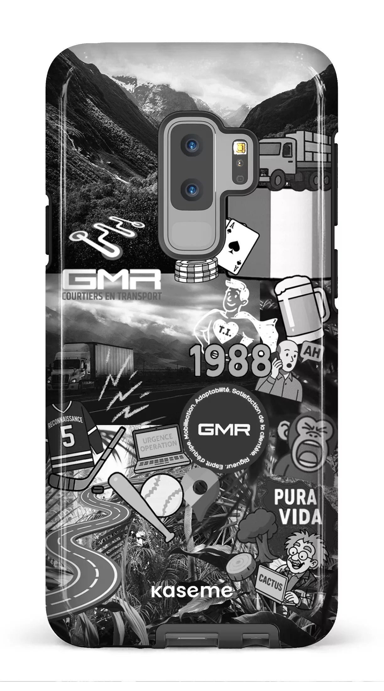 Galaxy S9 Plus Tough GMR Collage Noir et Blanc -