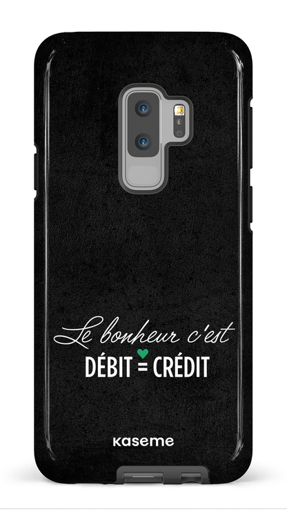 Galaxy S9 Plus Tough Le bonheur c'est débit = crédit (noir) -