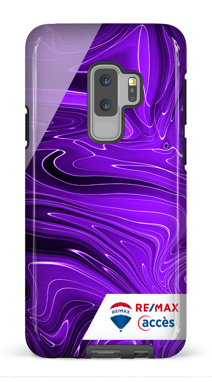 Galaxy S9 Plus Tough Peinture marbrée sombre violette -