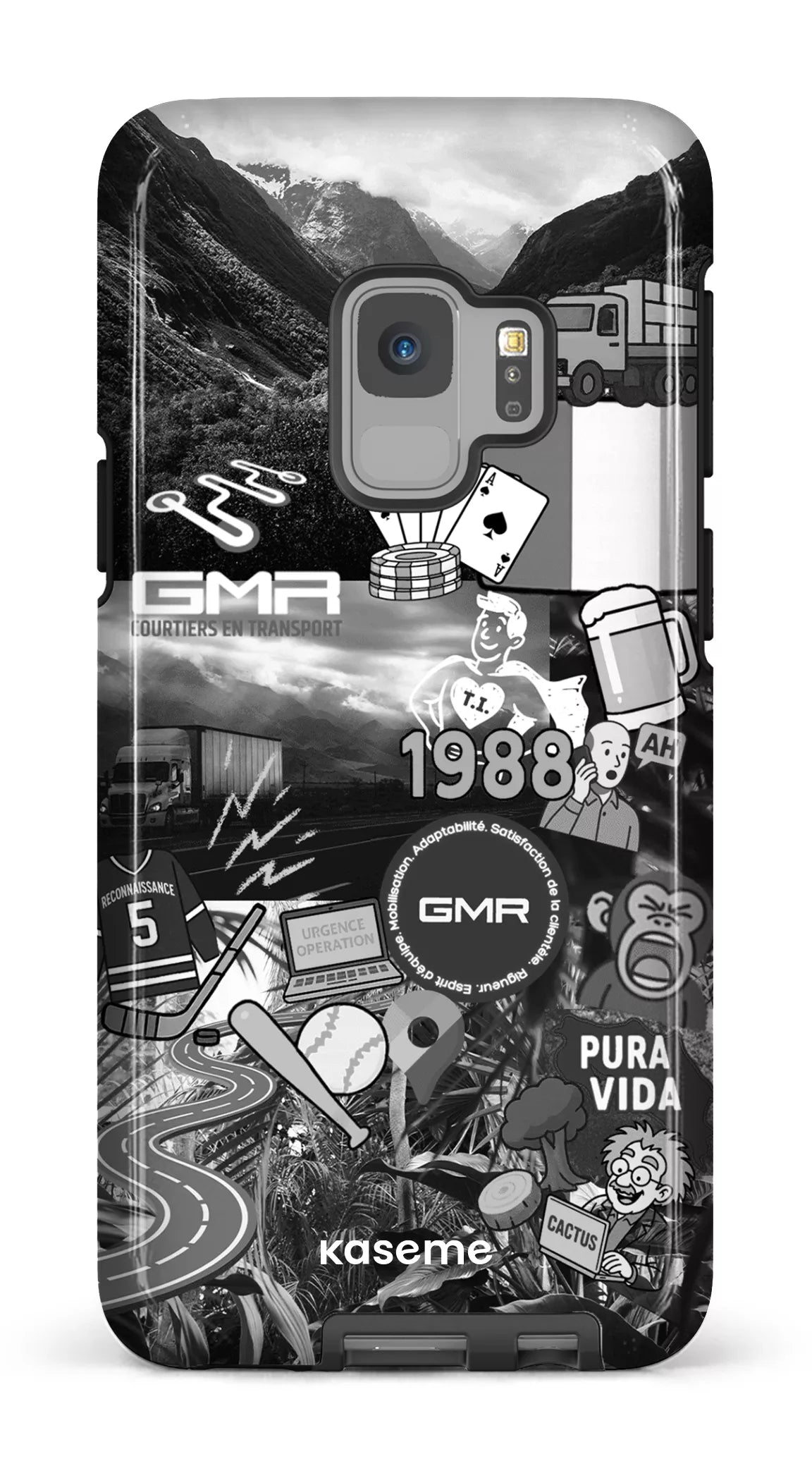 Galaxy S9 Tough GMR Collage Noir et Blanc -