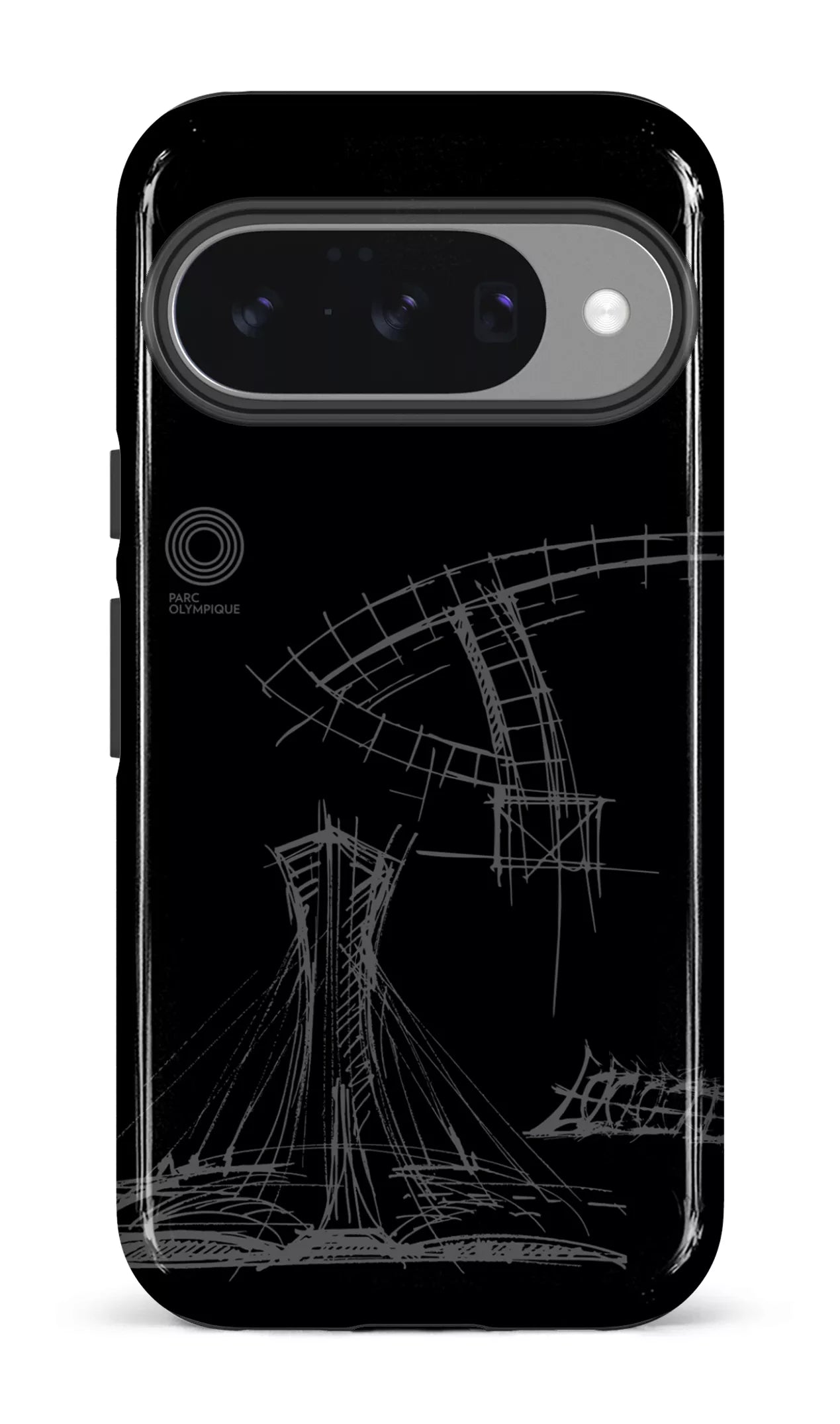 Google Pixel 10 Impact (Gloss) Parc Olympique - Croquis Plan Noir -