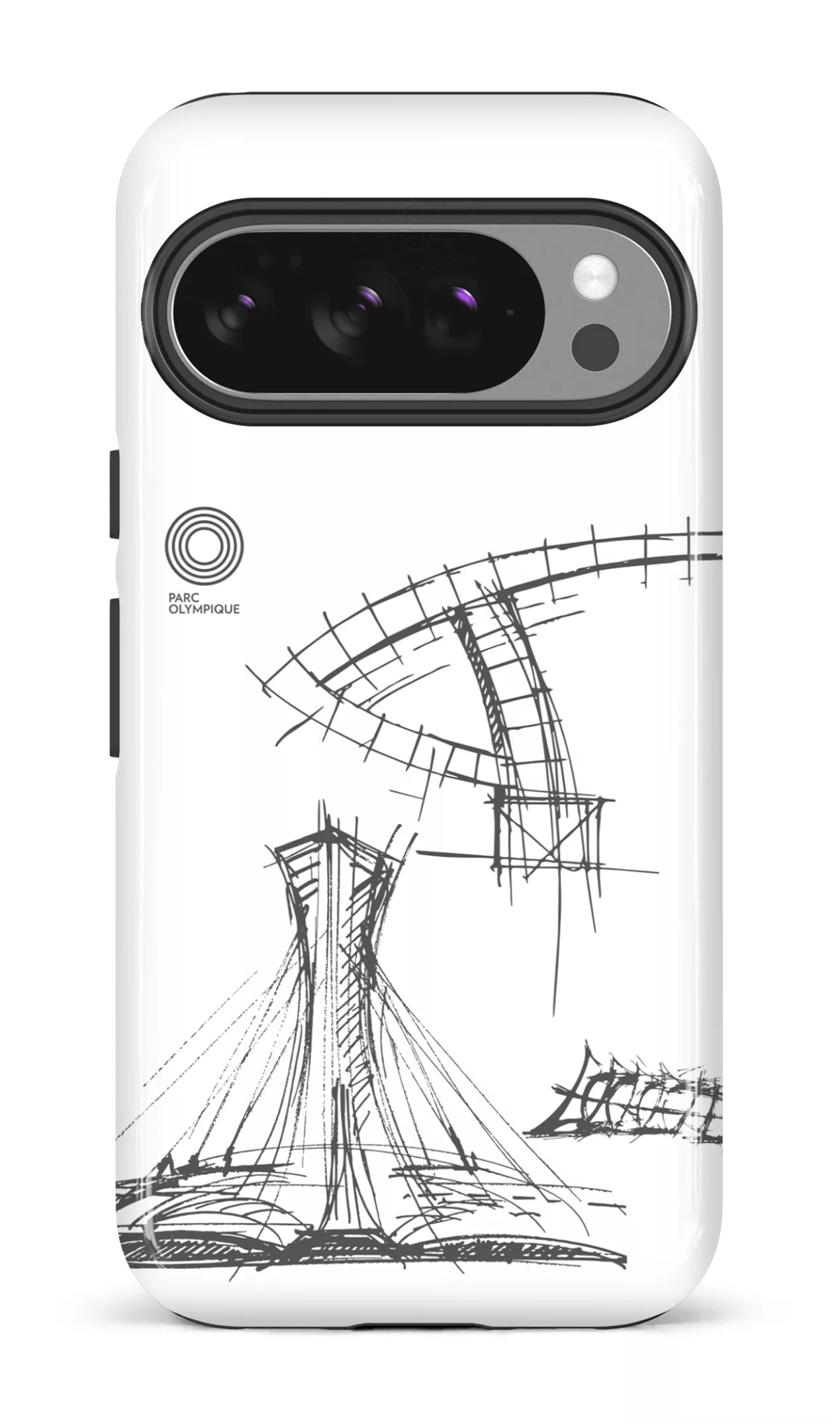 Google Pixel 10 Pro Impact (Gloss) Parc Olympique - Croquis Plan Blanc -