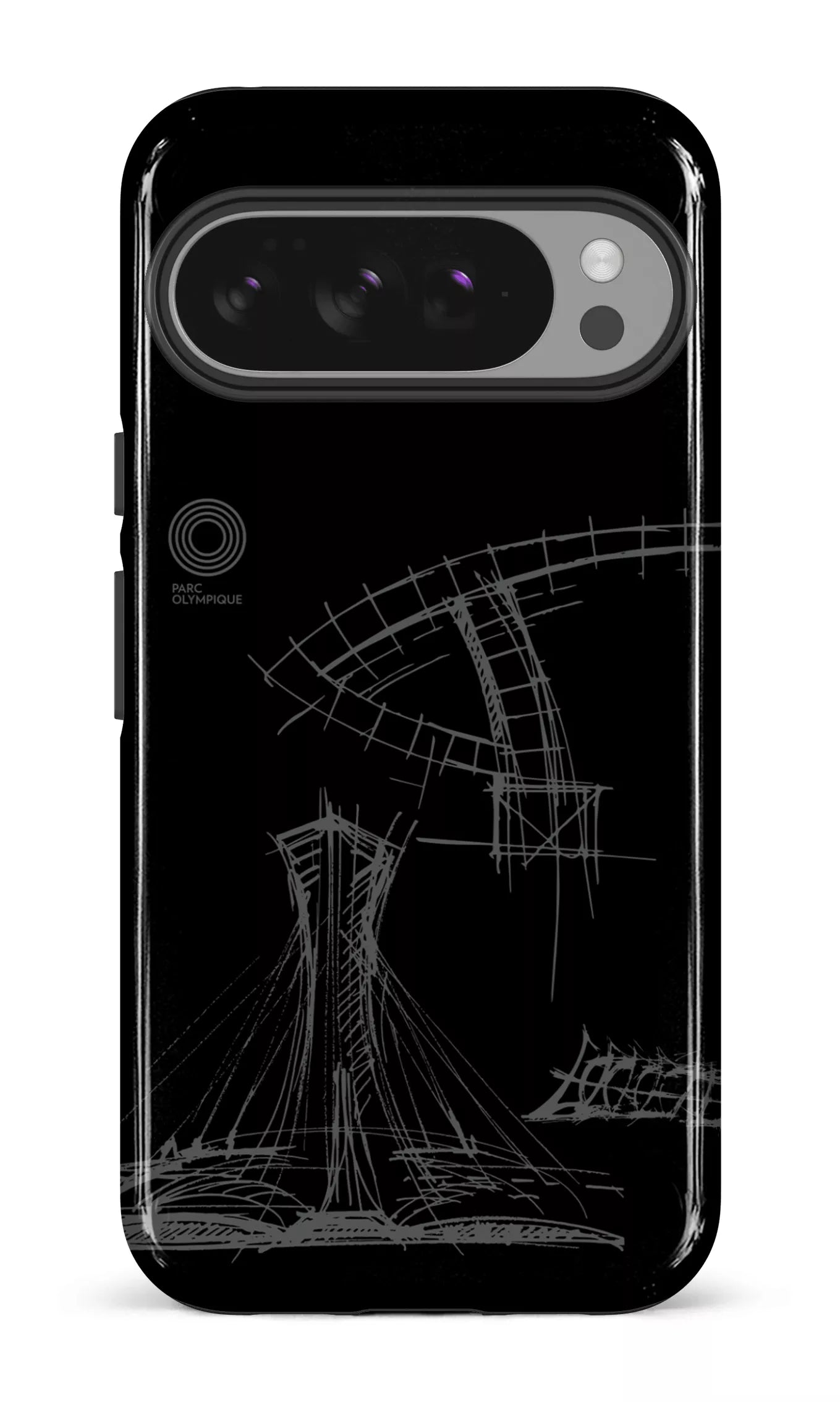 Google Pixel 10 Pro XL Impact (Gloss) Parc Olympique - Croquis Plan Noir -