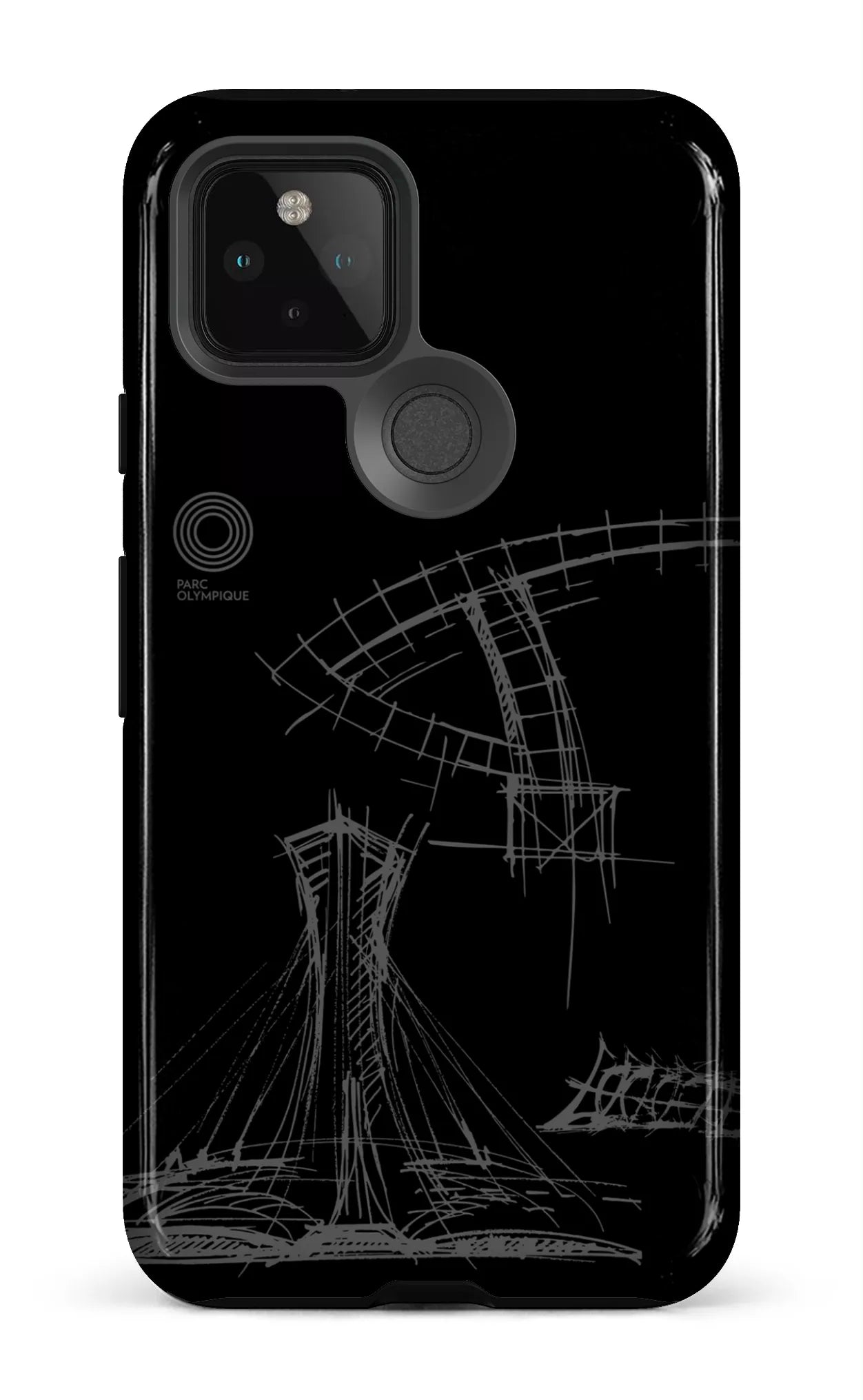 Google Pixel 5 Tough Parc Olympique - Croquis Plan Noir -