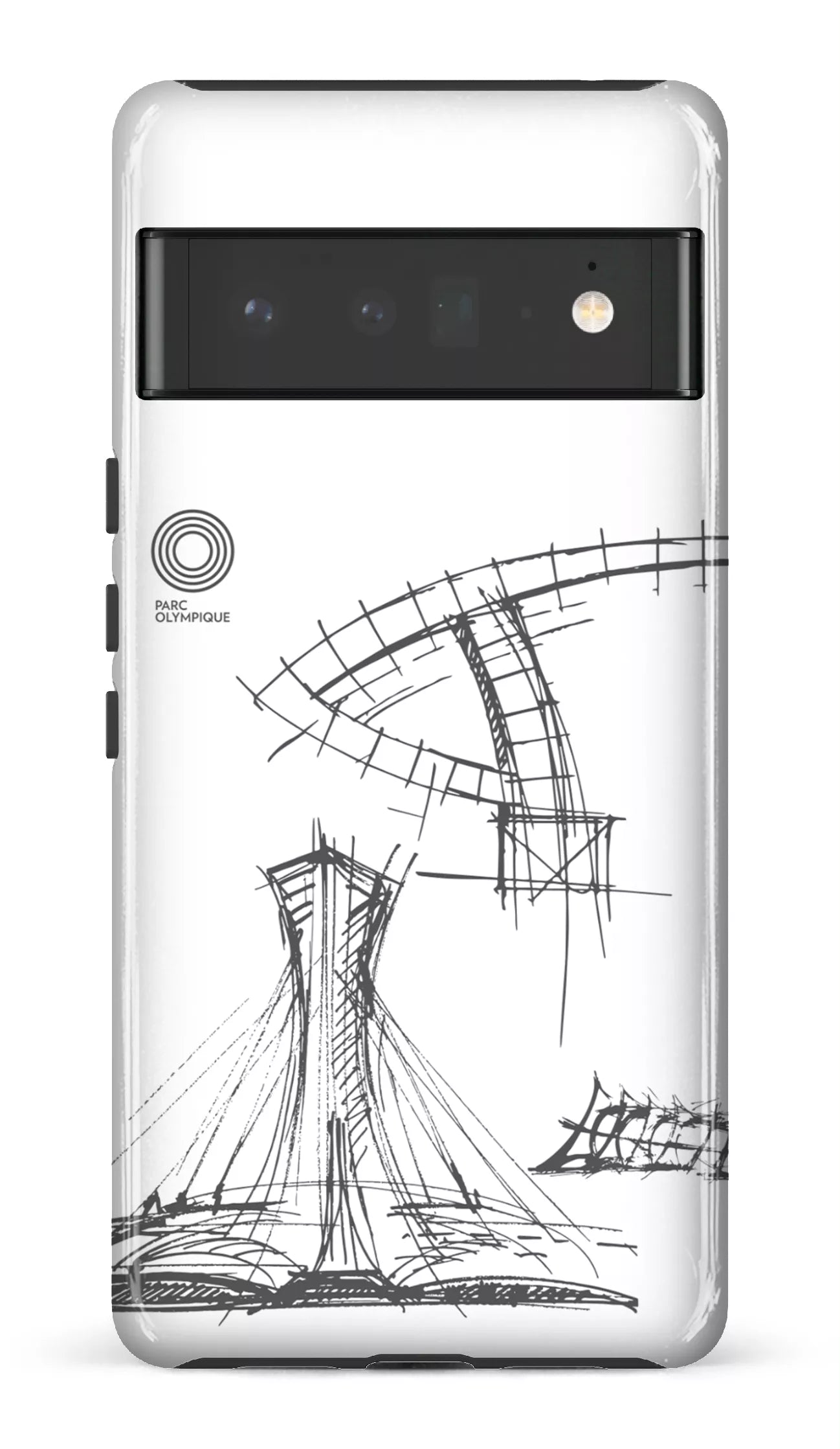 Google Pixel 6 Pro Tough (Gloss) Parc Olympique - Croquis Plan Blanc -