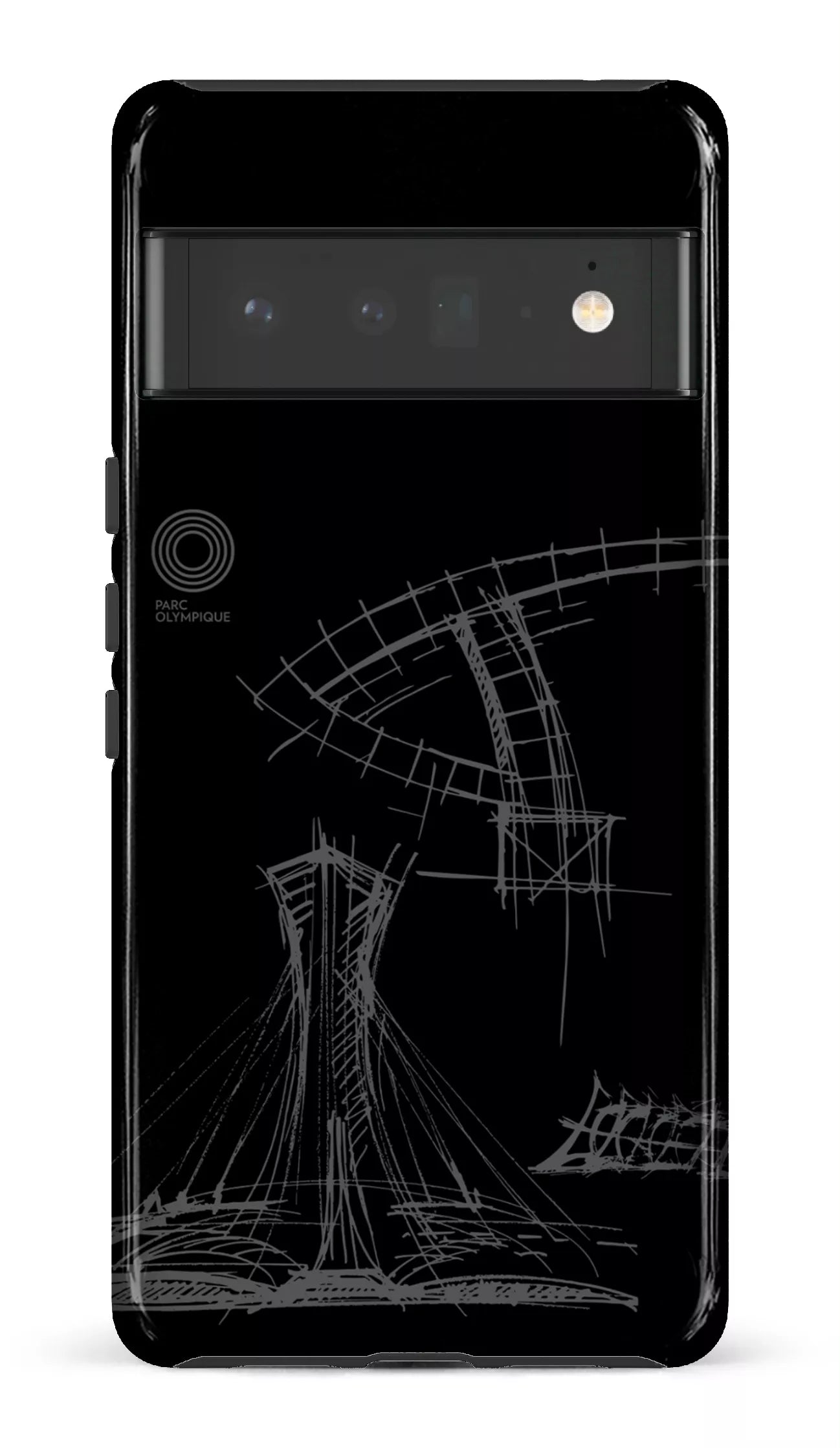 Google Pixel 6 Pro Tough (Gloss) Parc Olympique - Croquis Plan Noir -