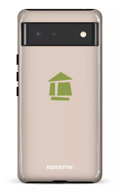 Google Pixel 6 Tough Flordeco logo grège -
