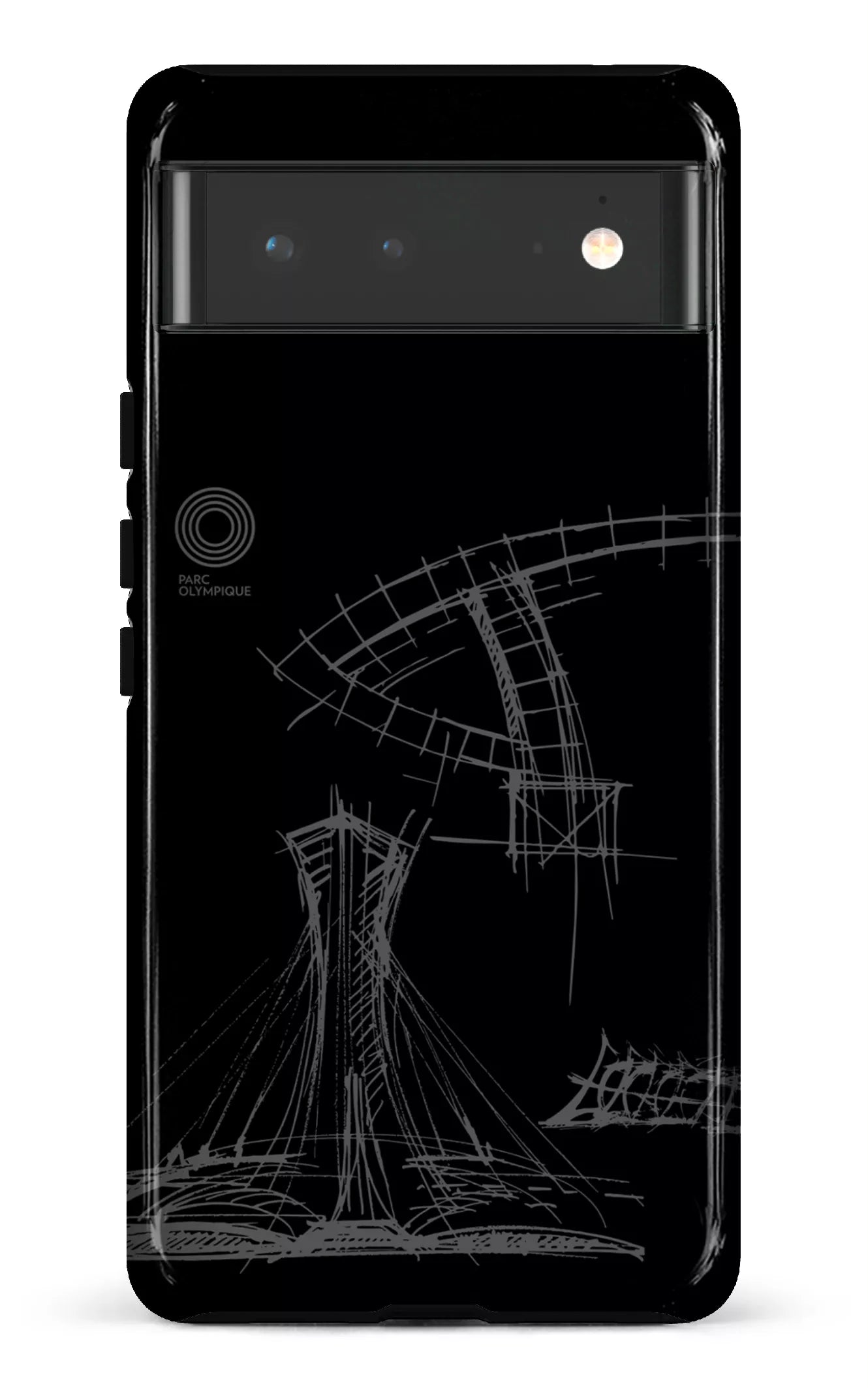 Google Pixel 6 Tough Parc Olympique - Croquis Plan Noir -