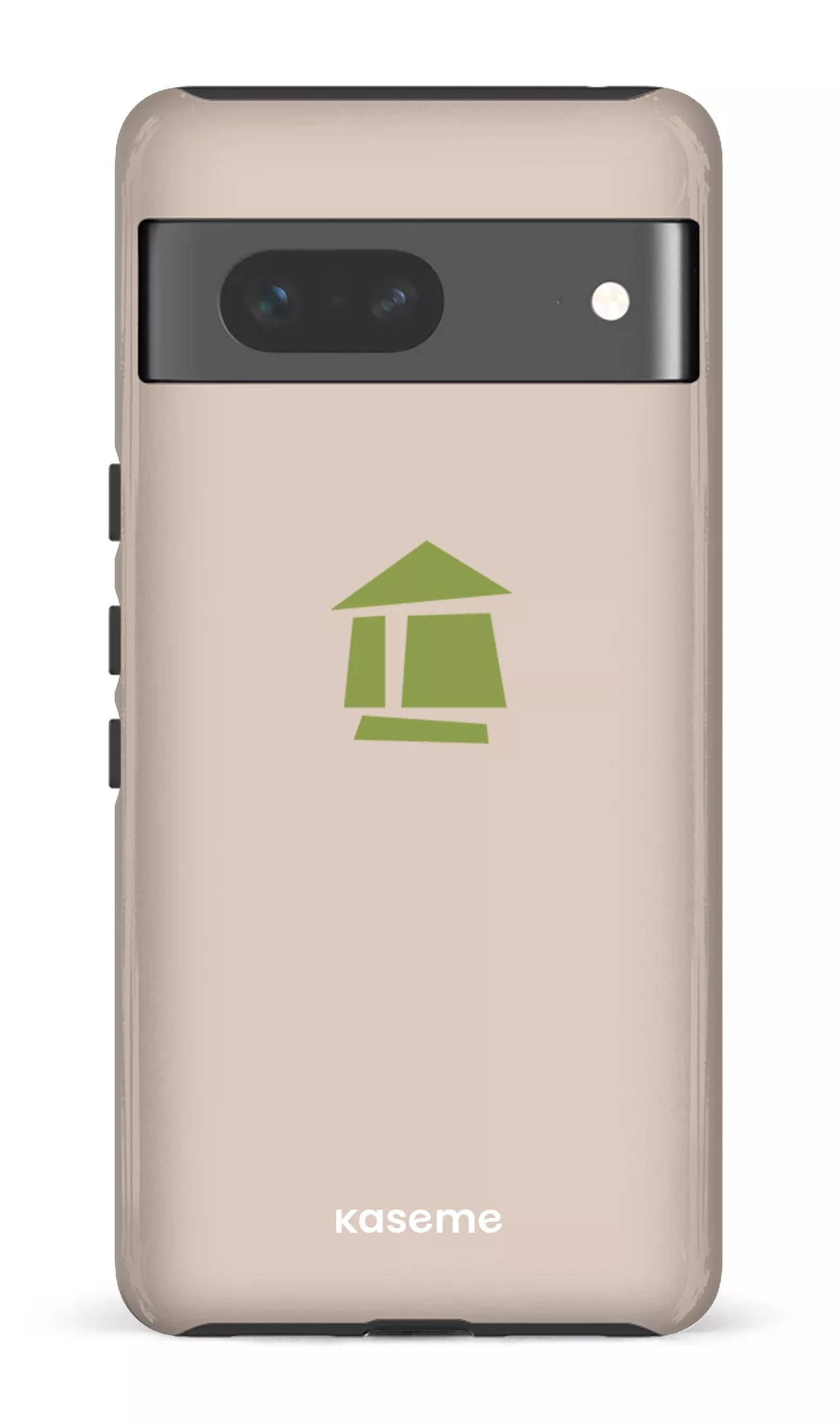 Google Pixel 7 Tough Gloss Flordeco logo grège -