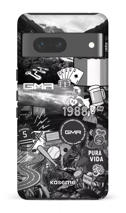 Google Pixel 7 Tough Gloss GMR Collage Noir et Blanc -