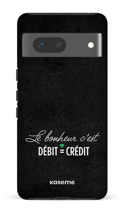 Google Pixel 7 Tough Gloss Le bonheur c'est débit = crédit (noir) -
