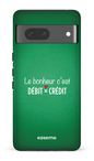 Google Pixel 7 Tough Gloss Le bonheur c'est débit = crédit (vert) -
