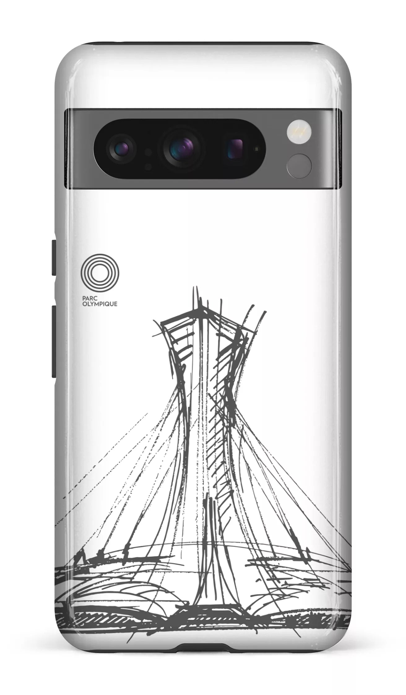 Google Pixel 8 Pro Tough Gloss Parc Olympique - Croquis Blanc -