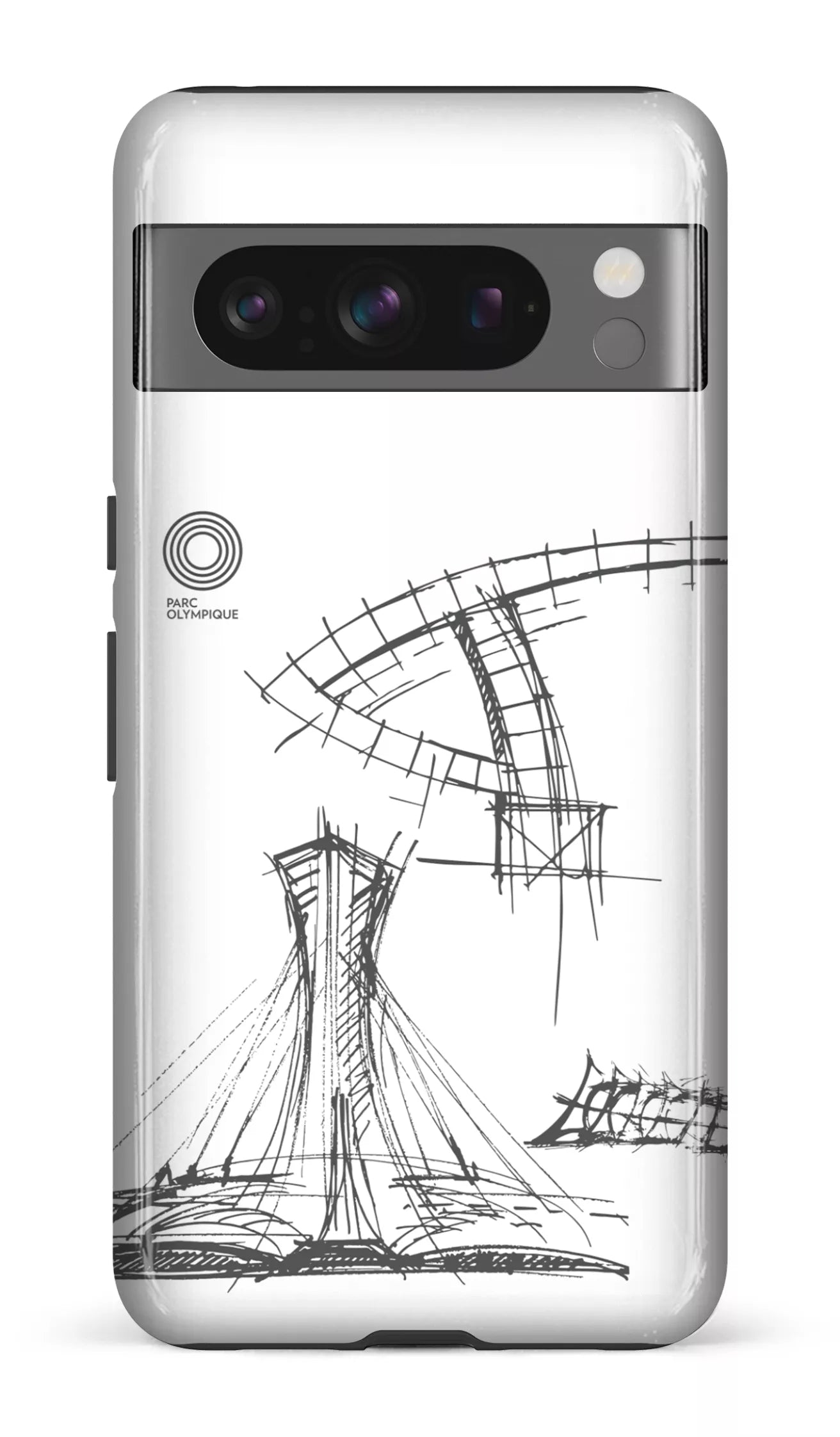 Google Pixel 8 Pro Tough Gloss Parc Olympique - Croquis Plan Blanc -