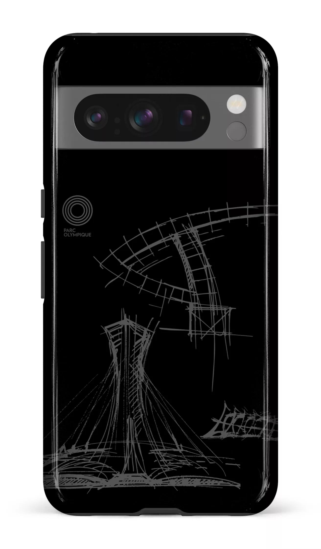 Google Pixel 8 Pro Tough Gloss Parc Olympique - Croquis Plan Noir -
