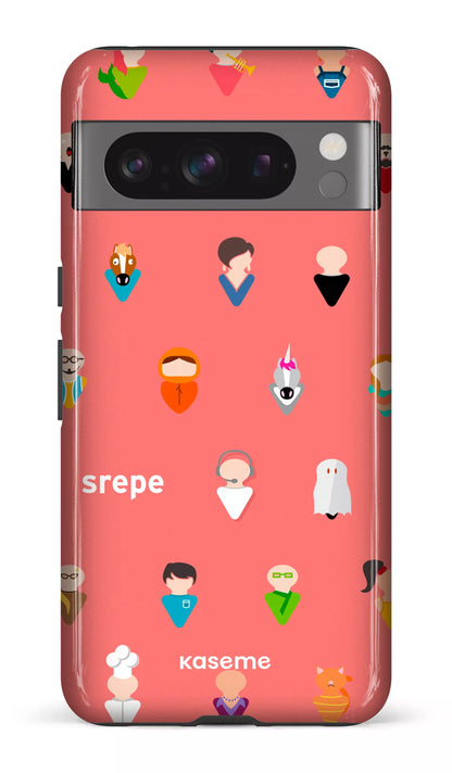 Google Pixel 8 Pro Tough Gloss Personnages Saumon -