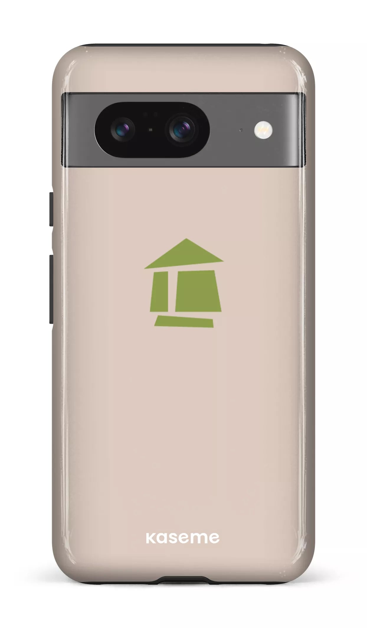 Google Pixel 8 Tough Gloss Flordeco logo grège -