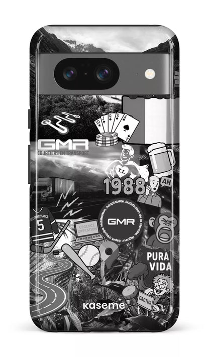 Google Pixel 8 Tough Gloss GMR Collage Noir et Blanc -