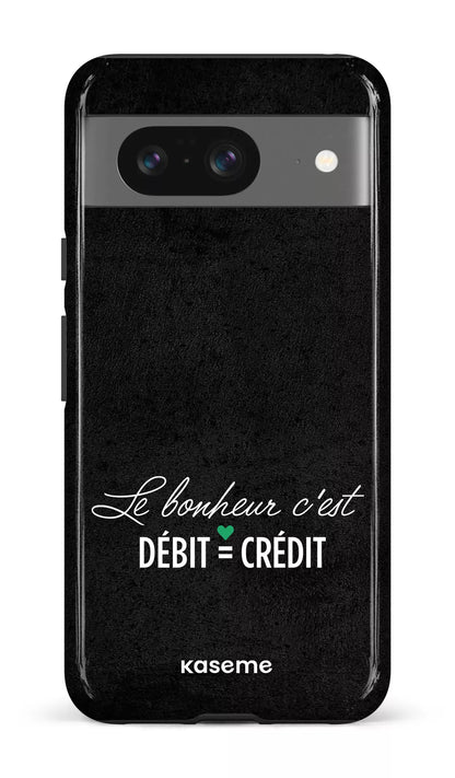 Google Pixel 8 Tough Gloss Le bonheur c'est débit = crédit (noir) -