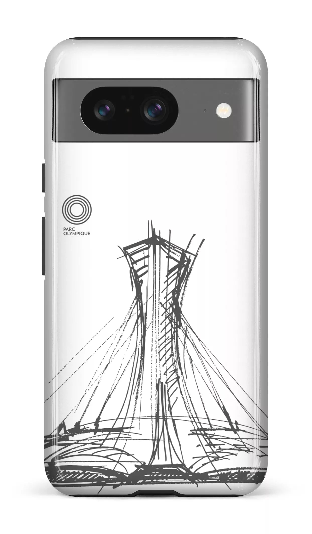 Google Pixel 8 Tough Gloss Parc Olympique - Croquis Blanc -