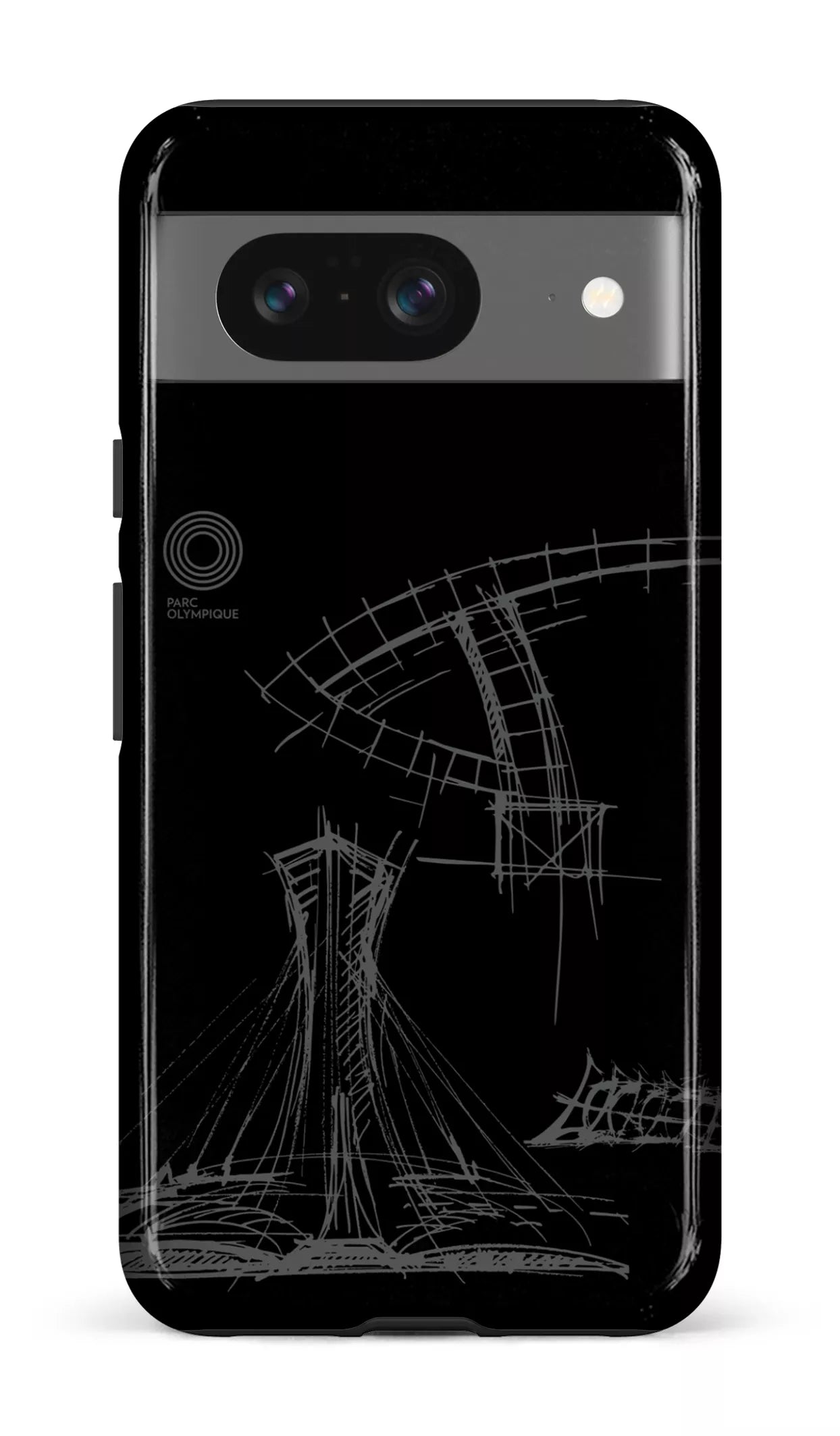 Google Pixel 8 Tough Gloss Parc Olympique - Croquis Plan Noir -