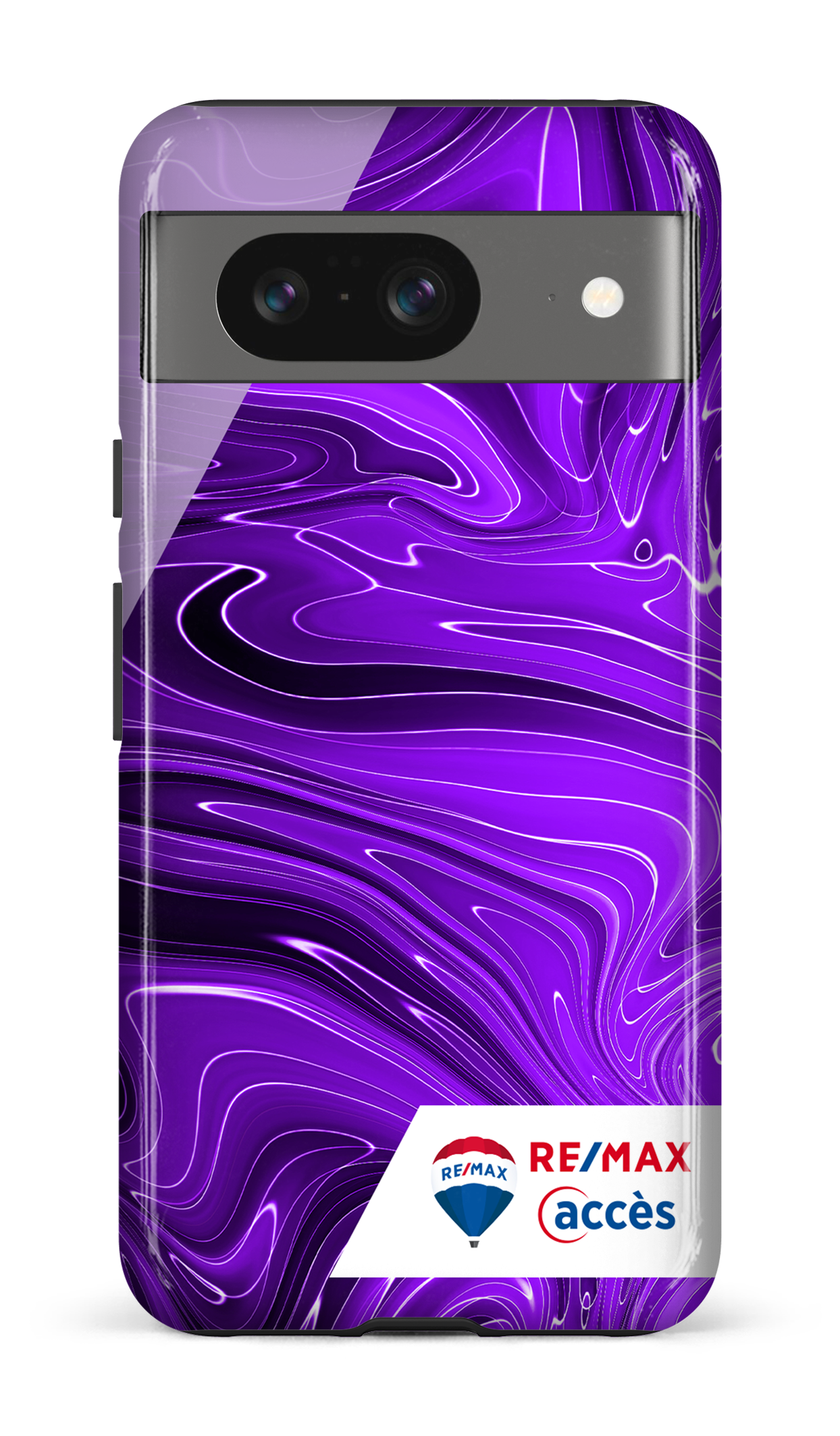 Google Pixel 8 Tough Gloss Peinture marbrée sombre violette -