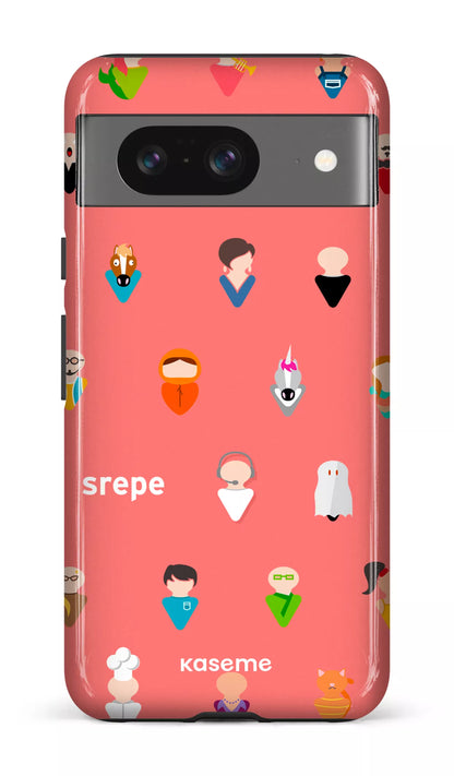Google Pixel 8 Tough Gloss Personnages Saumon -