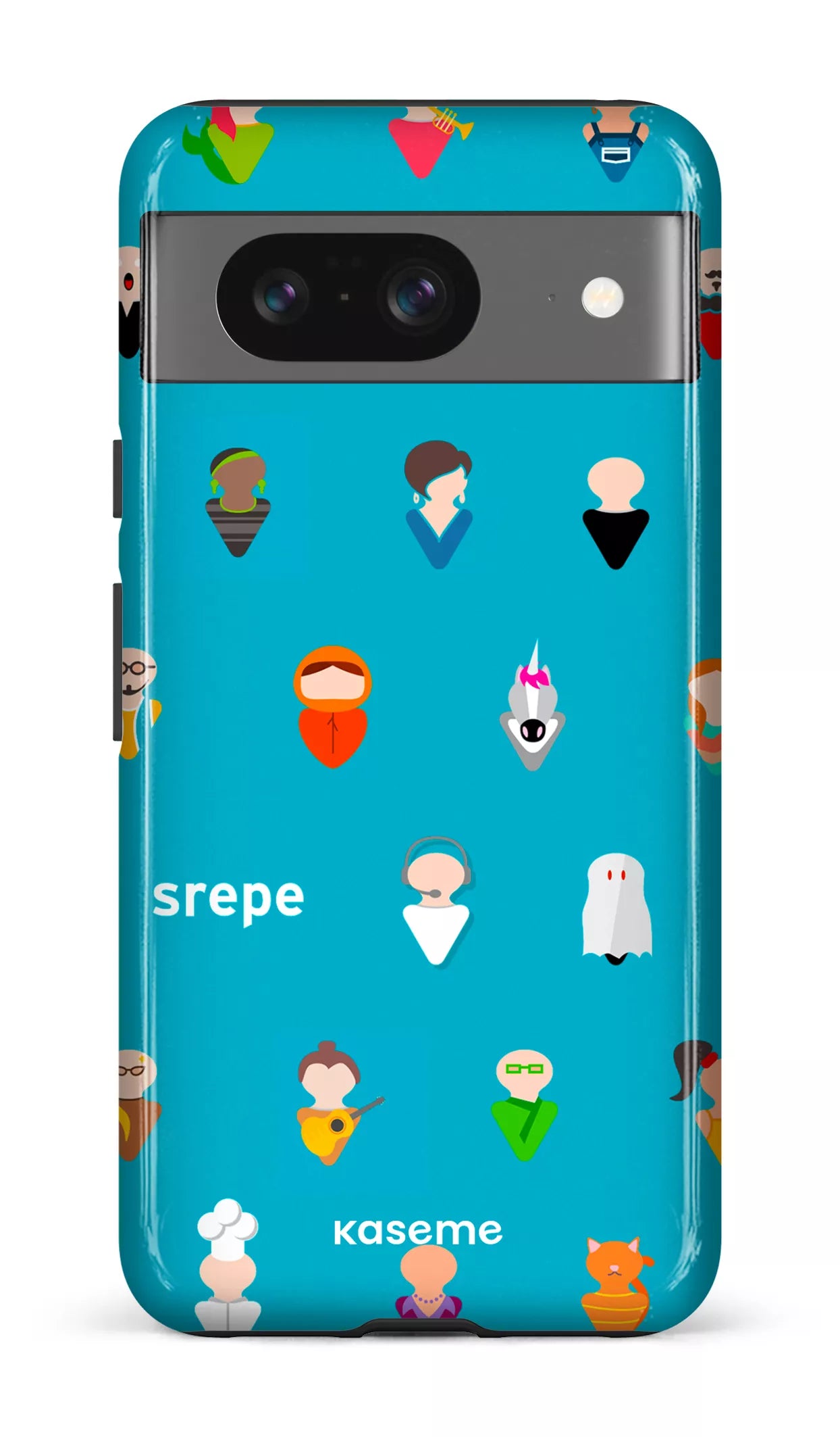Google Pixel 8 Tough Gloss Personnages Turquoise -