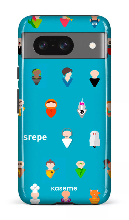 Google Pixel 8 Tough Gloss Personnages Turquoise -
