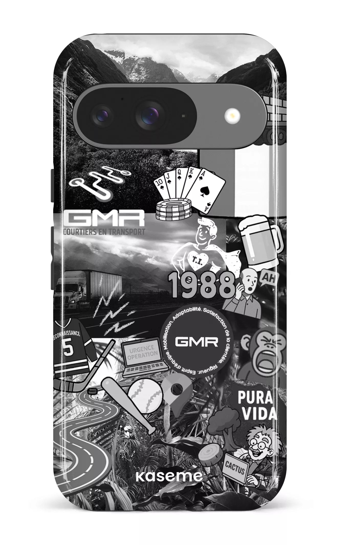 Google Pixel 9 Impact (Gloss) GMR Collage Noir et Blanc -