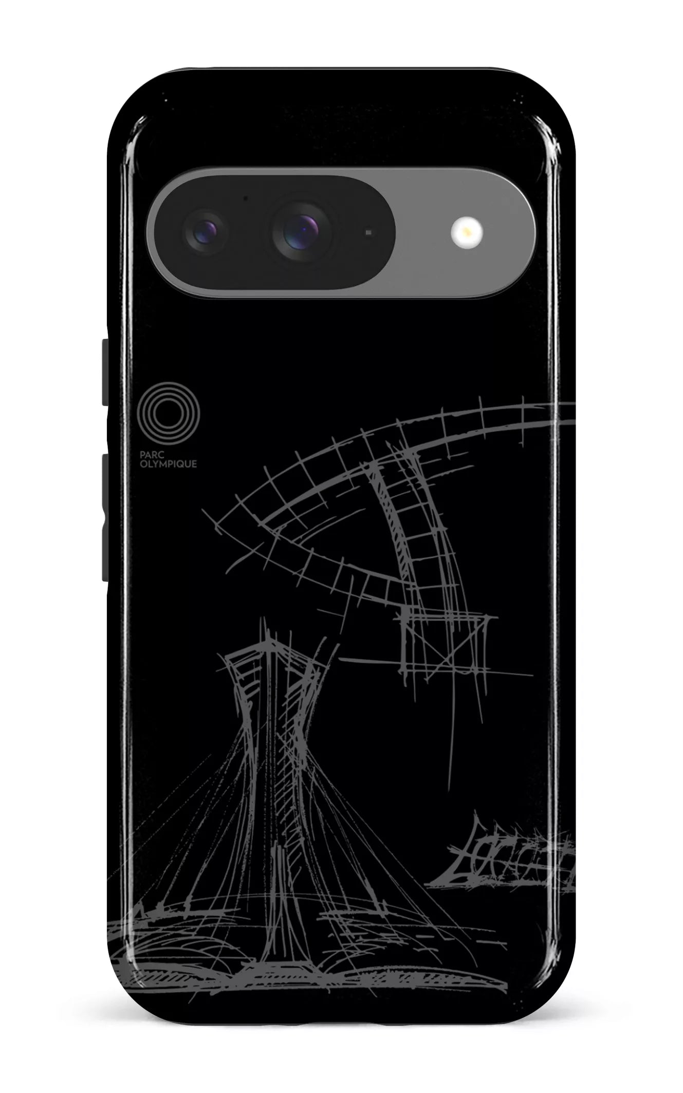 Google Pixel 9 Impact (Gloss) Parc Olympique - Croquis Plan Noir -
