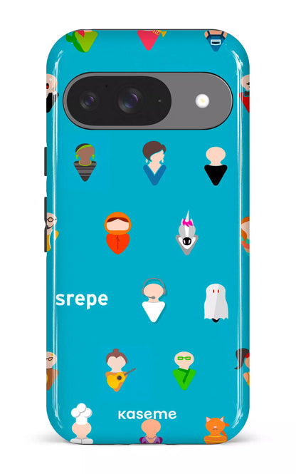 Google Pixel 9 Impact (Gloss) Personnages Turquoise -