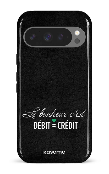 Google Pixel 9 Pro Impact (Gloss) Le bonheur c'est débit = crédit (noir) -
