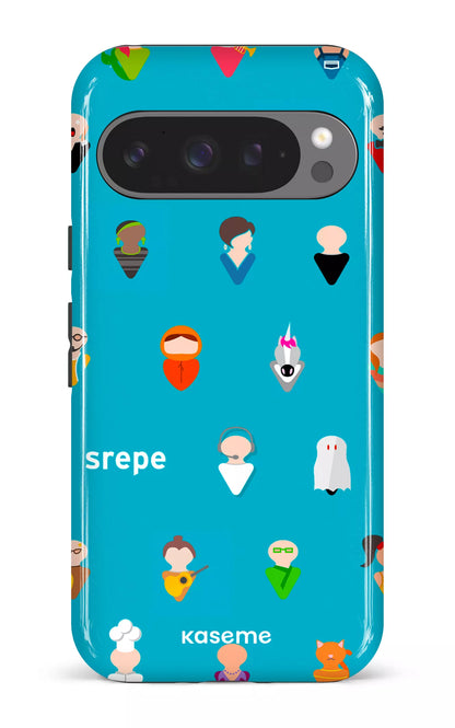 Google Pixel 9 Pro Impact (Gloss) Personnages Turquoise -