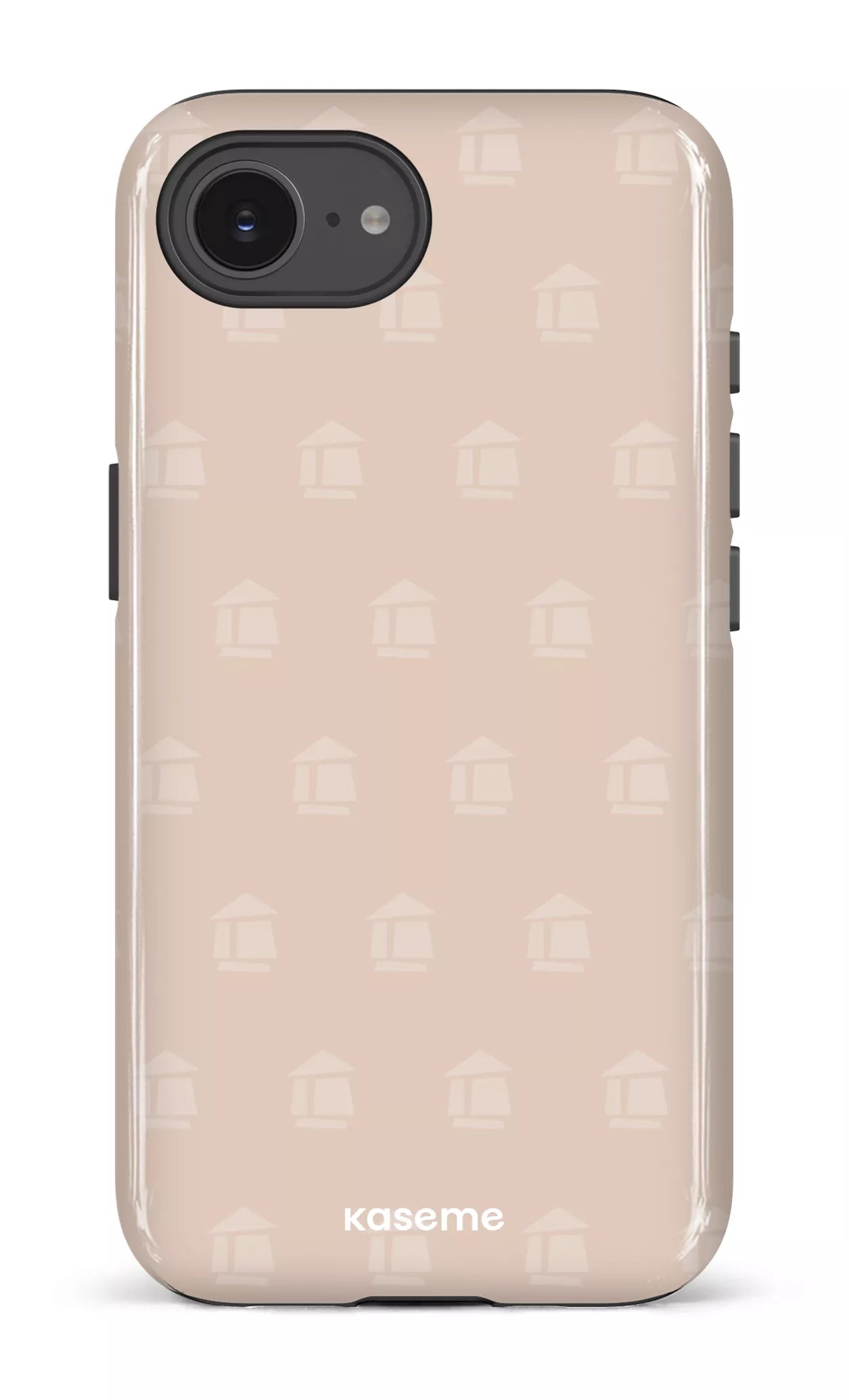 IPhone 16 E Impact Case Flordeco motif grège -