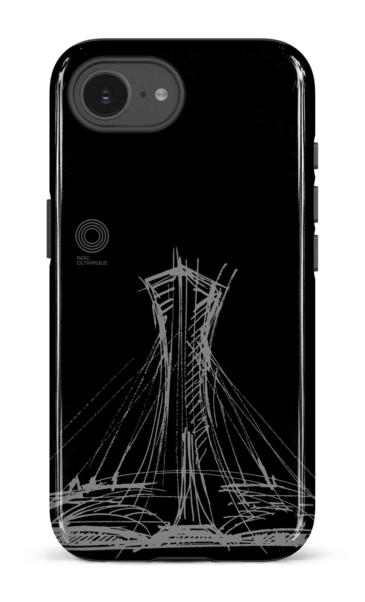 IPhone 16 E Impact Case Parc Olympique - Croquis Noir -