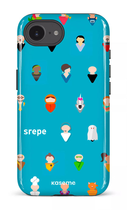 IPhone 16 E Impact Case Personnages Turquoise -