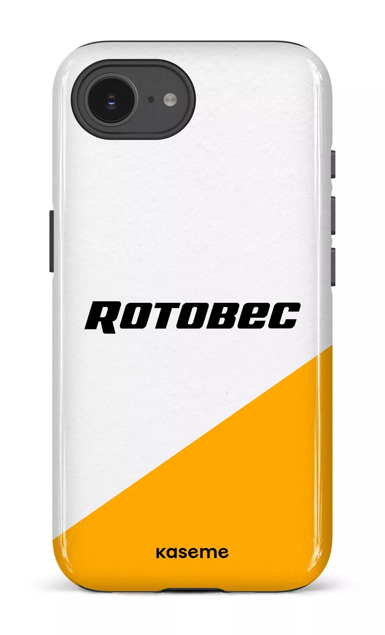 IPhone 16 E Impact Case Rotobec Blanc et Jaune -