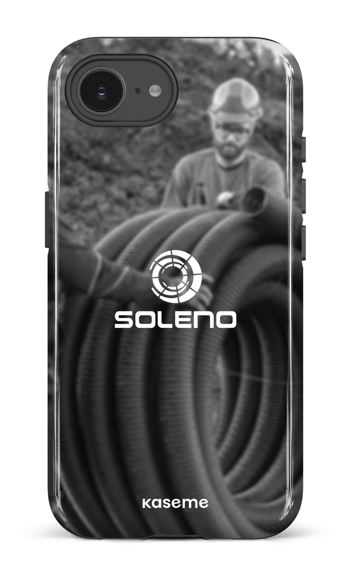 IPhone 16 E Impact Case Soleno tuyau N&B -