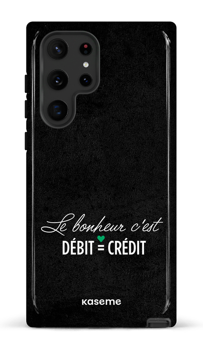 Le bonheur c'est débit = crédit (noir) - Galaxy S22 Ultra Tough