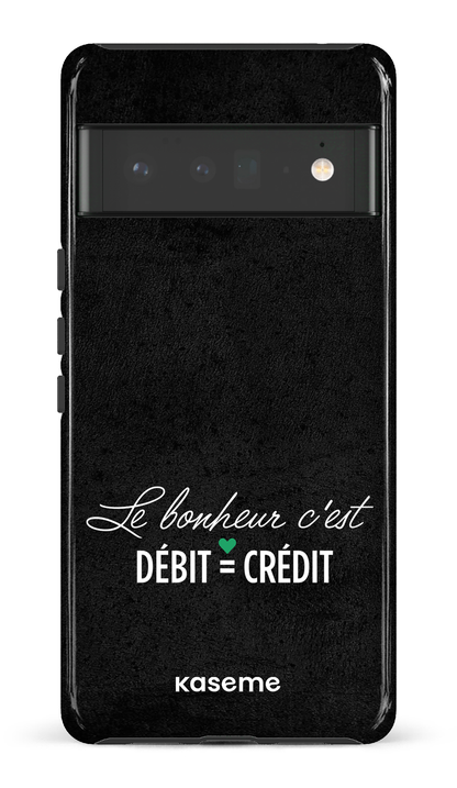 Le bonheur c'est débit = crédit (noir) - Google Pixel 6 Pro Tough (Gloss)