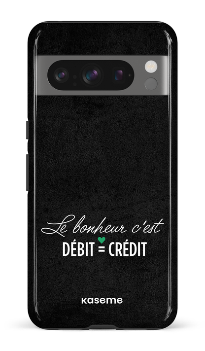Le bonheur c'est débit = crédit (noir) - Google Pixel 8 Pro Tough Gloss