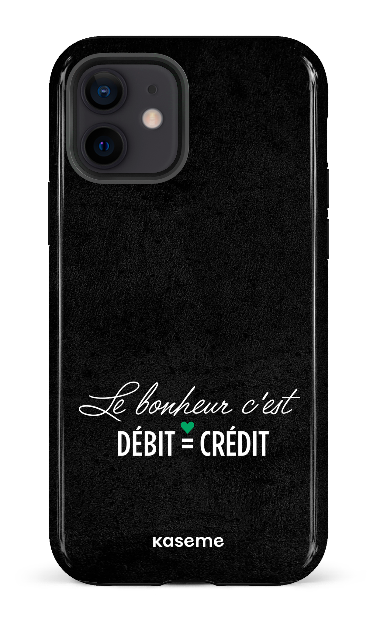 Le bonheur c'est débit = crédit (noir) - iPhone 12 Tough