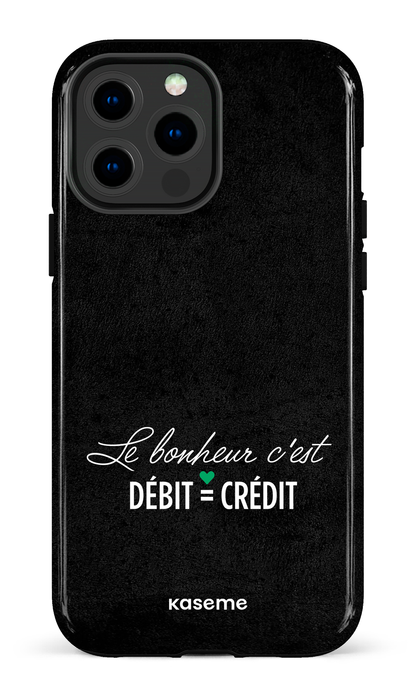 Le bonheur c'est débit = crédit (noir) - iPhone 13 Pro Max Tough